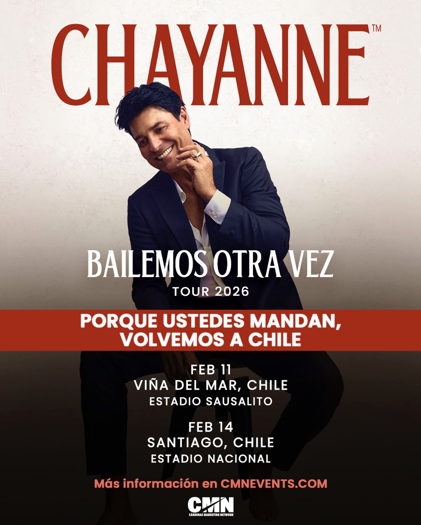 Chayanne Bailemos Otra Vez Tour Poster 2026