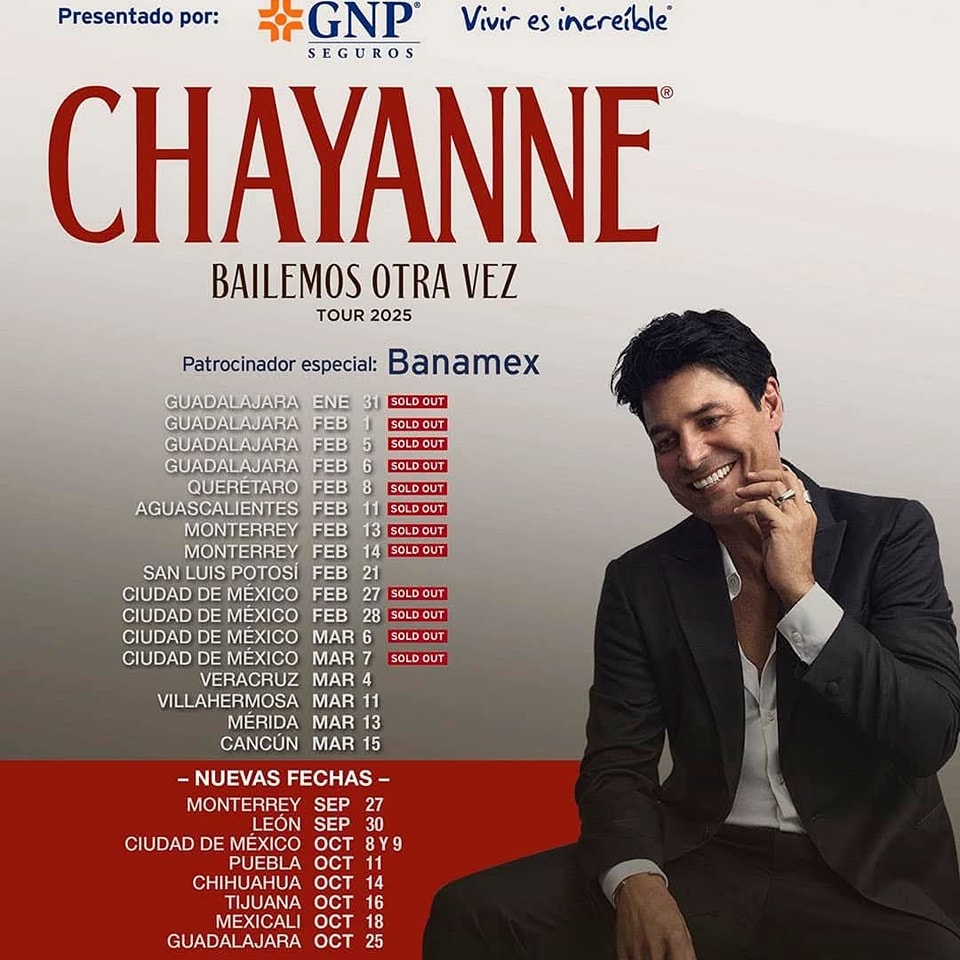 Chayanne Bailemos Otra Vez Tour Poster 2026